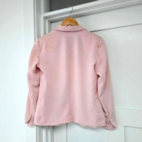 Giorgio Armani Italy Vintage 80s Wool Blend Single Button Blazer in Pale Pink - Picture 5 of 13